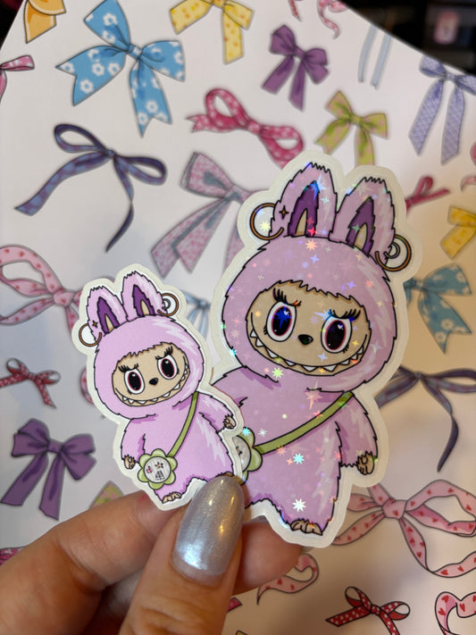 Purple Furry Easy Peel Sticker