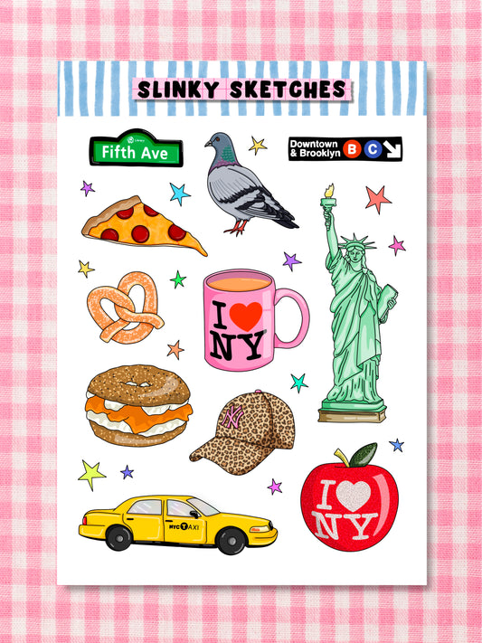 New York City A6 Sticker Sheet