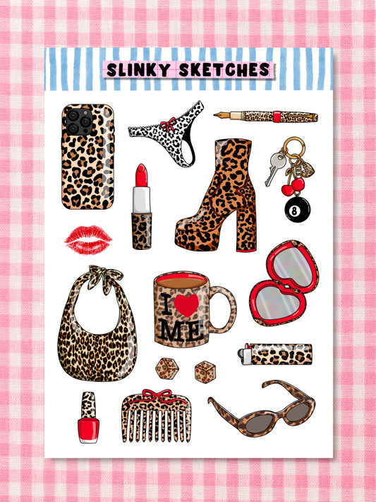Leopard Print A6 Sticker Sheet