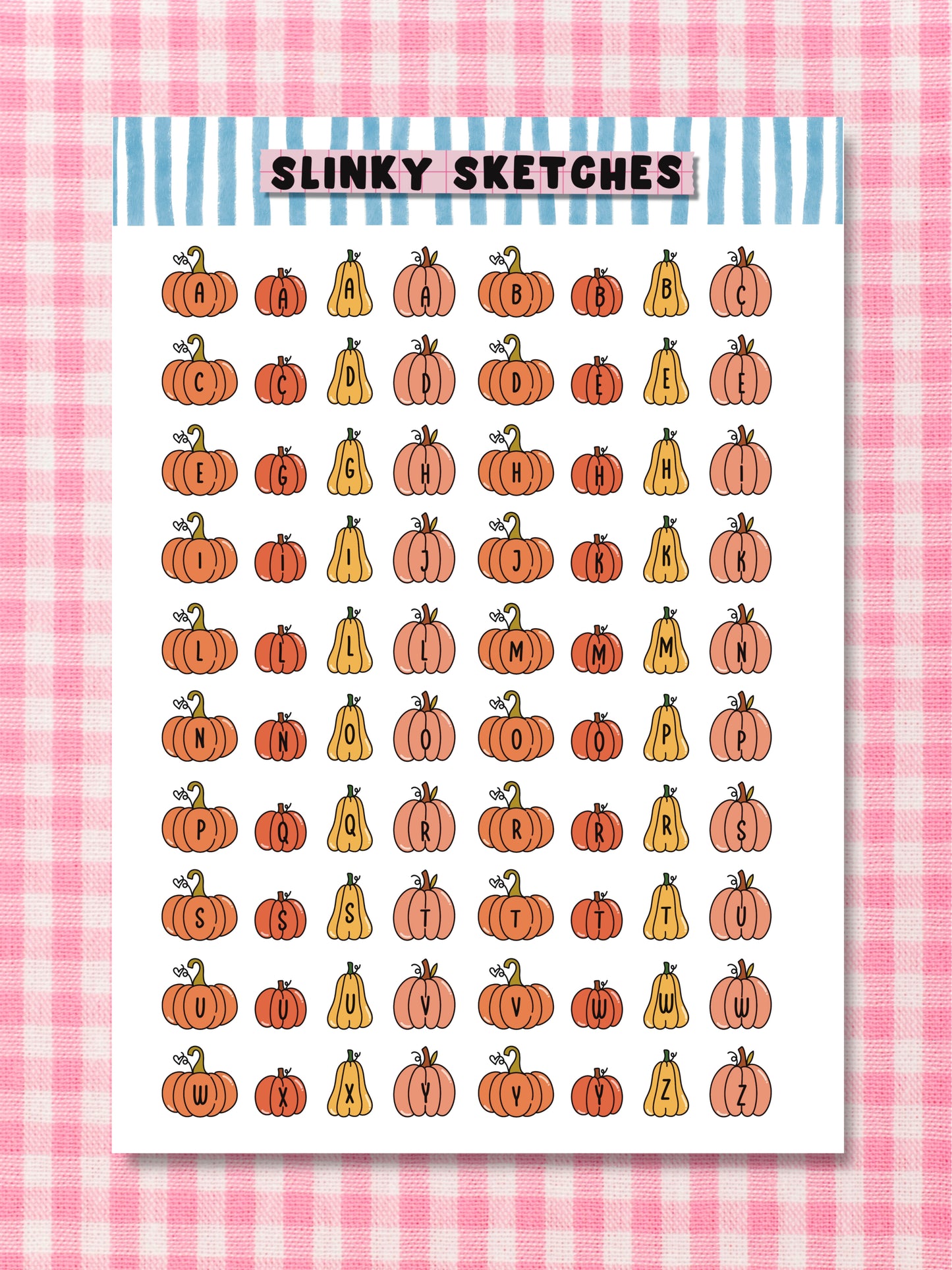 A5 Pumpkins Lettering Sticker Sheet