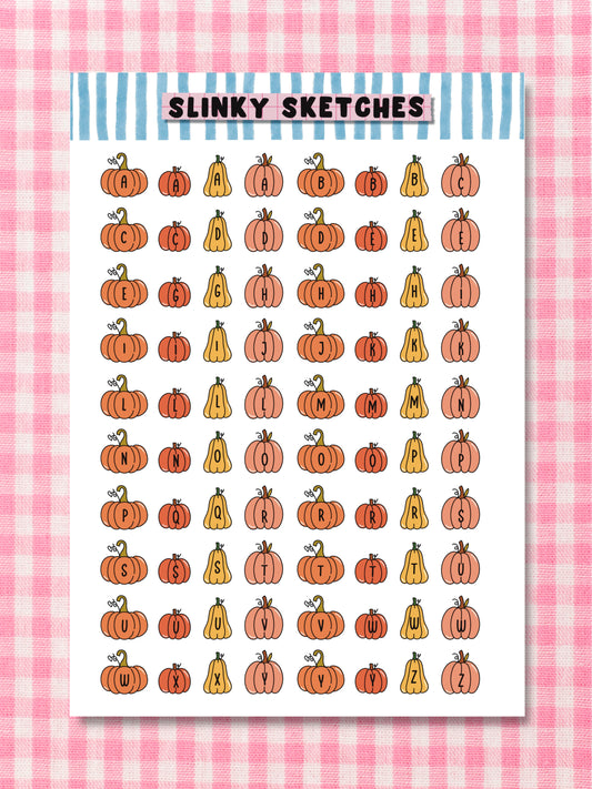 A5 Pumpkins Lettering Sticker Sheet