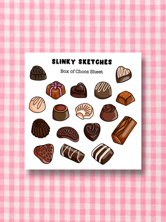 9cmx9cm Chocolates Sticker Sheet