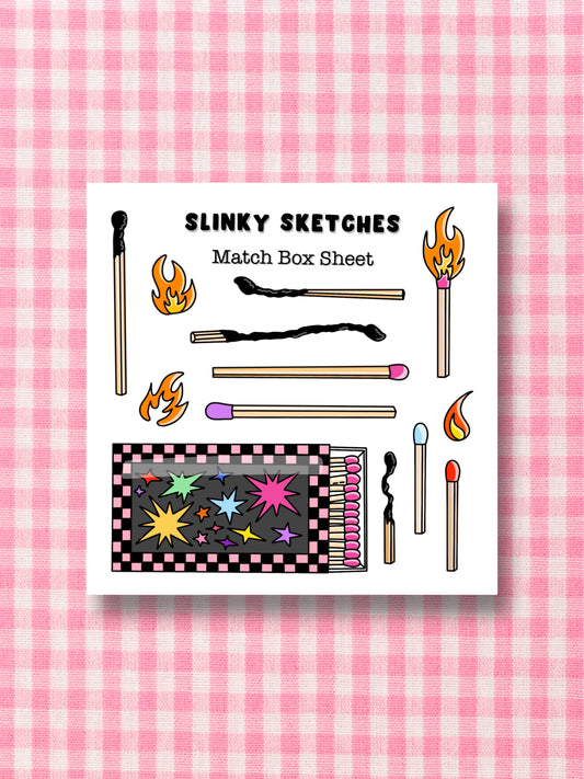 9cmx9cm Matchbox Sticker Sheet