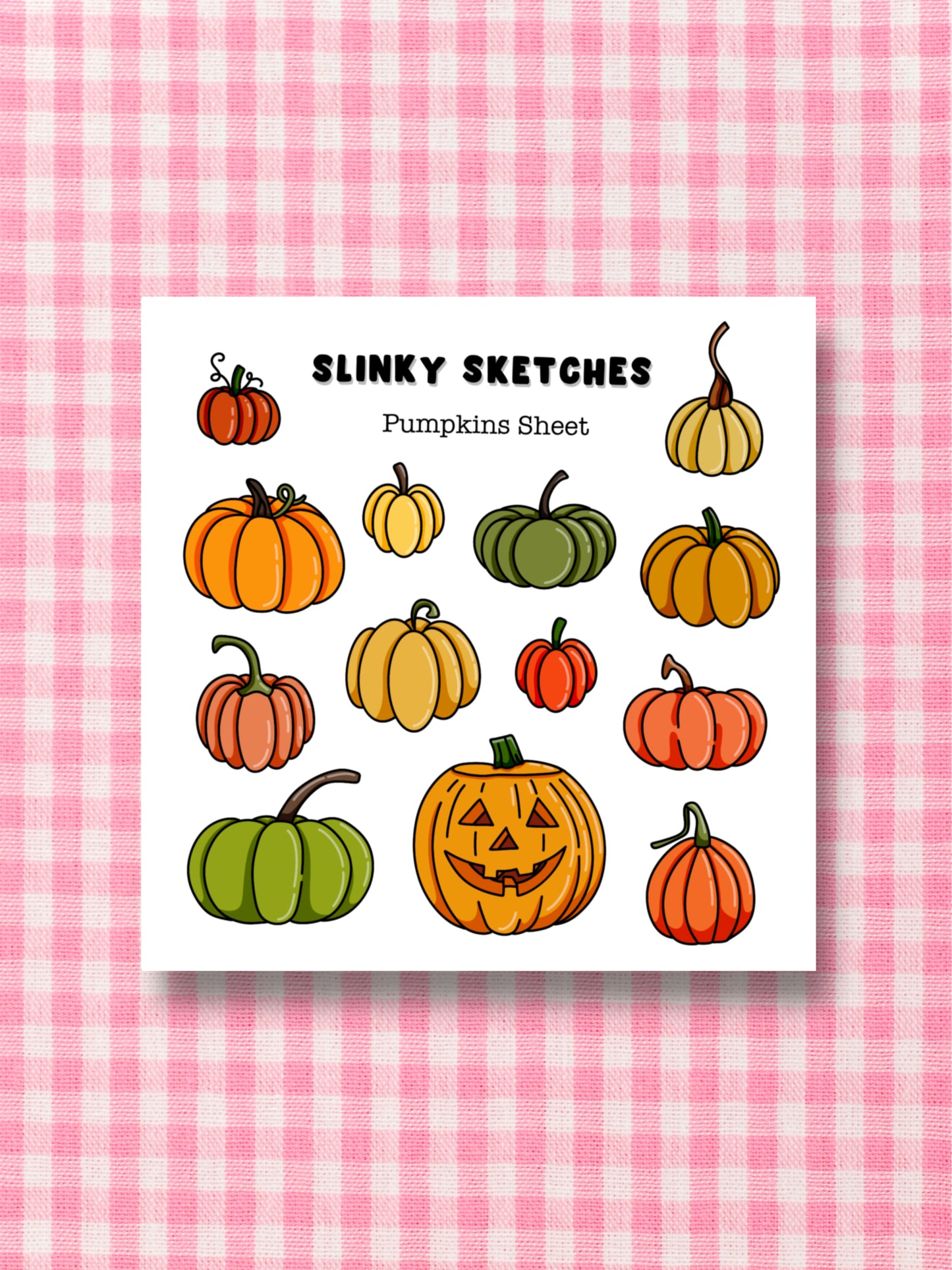 9cmx9cm Pumpkins Sticker Sheet