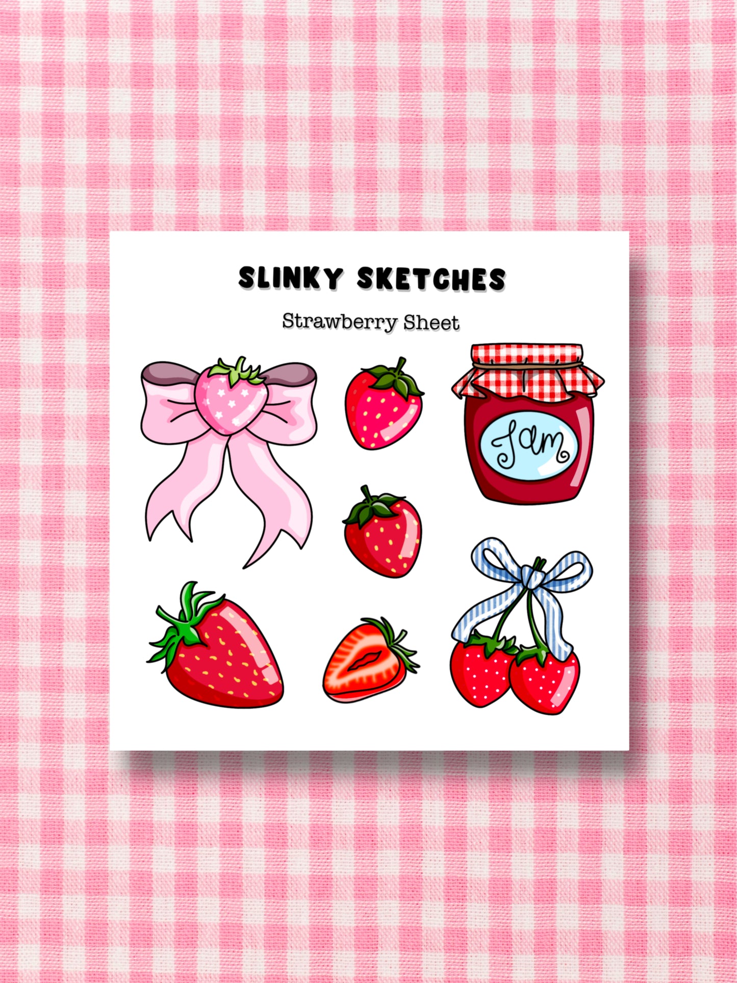 9cmx9cm Strawberry Sticker Sheet
