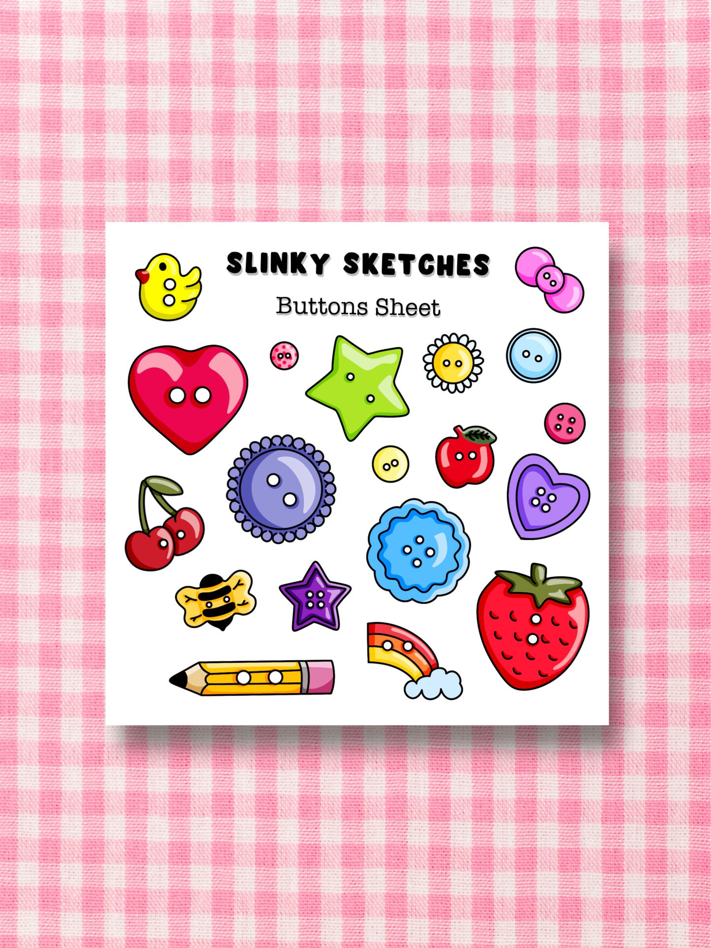 9cmx9cm Buttons Sticker Sheet