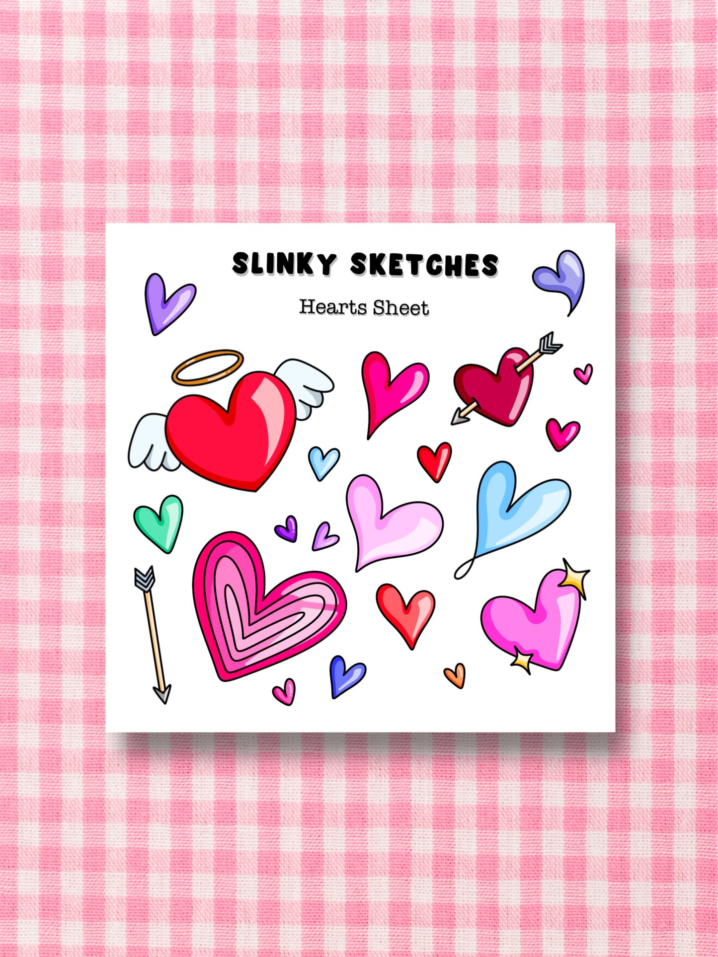 9cmx9cm Hearts Sticker Sheet