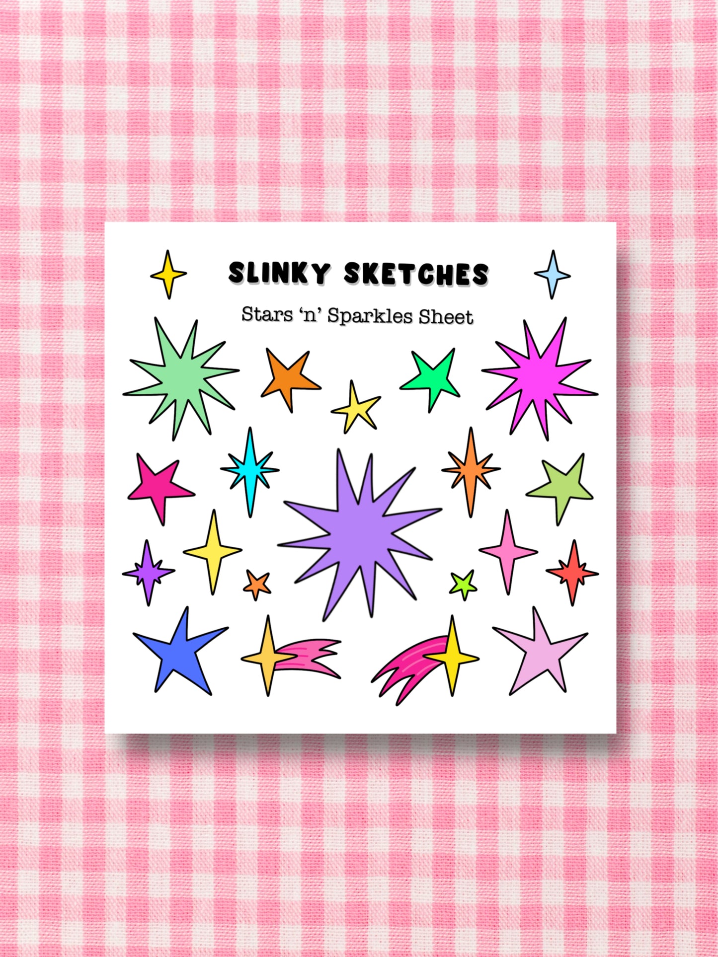 9cmx9cm Stars Sticker Sheet