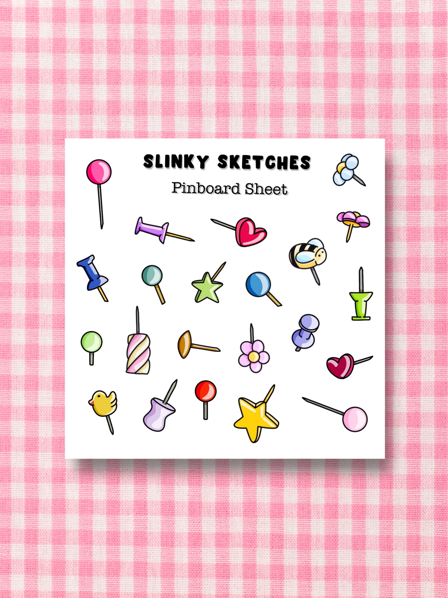 9cmx9cm Pinboard Sticker Sheet