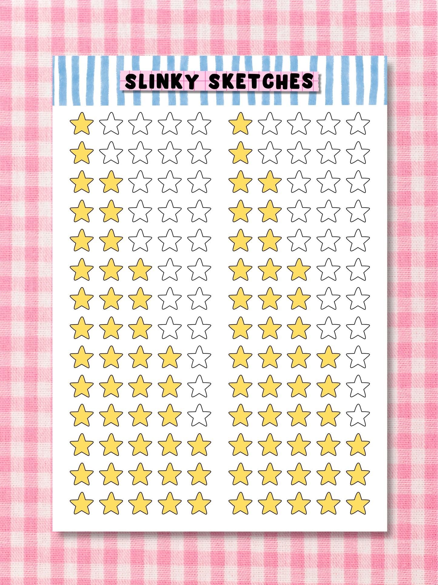 Pre-filled Stars A6 Sticker Sheet