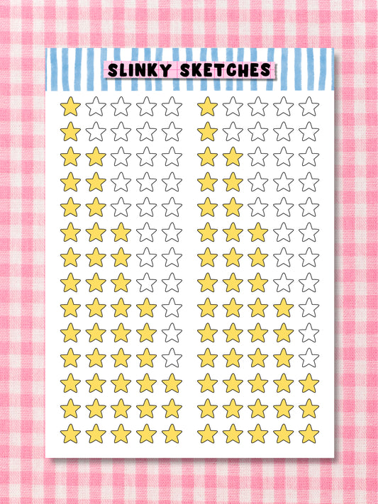 Pre-filled Stars A6 Sticker Sheet