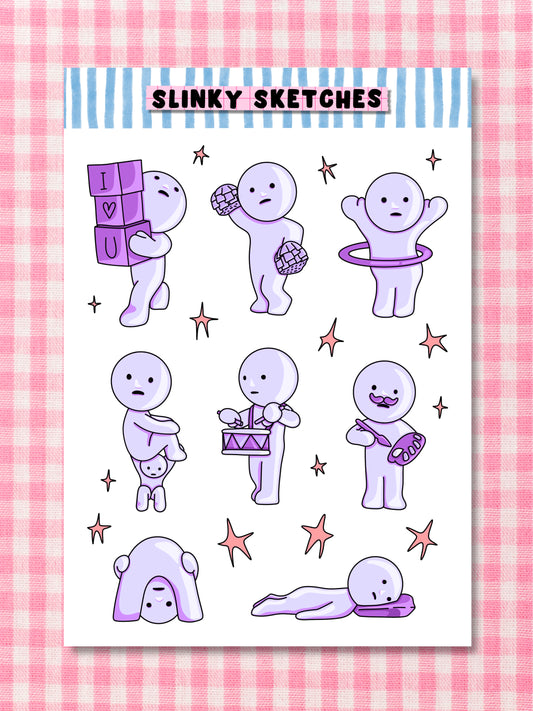 Purple Guys A6 Sticker Sheet