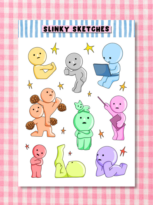 Rainbow Guys A6 Sticker Sheet