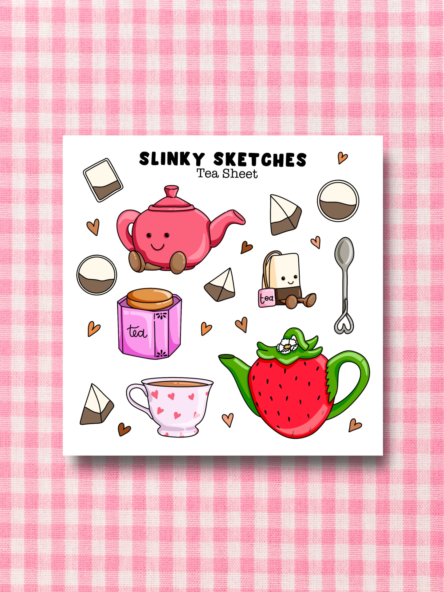 9cmx9cm Tea Sticker Sheet