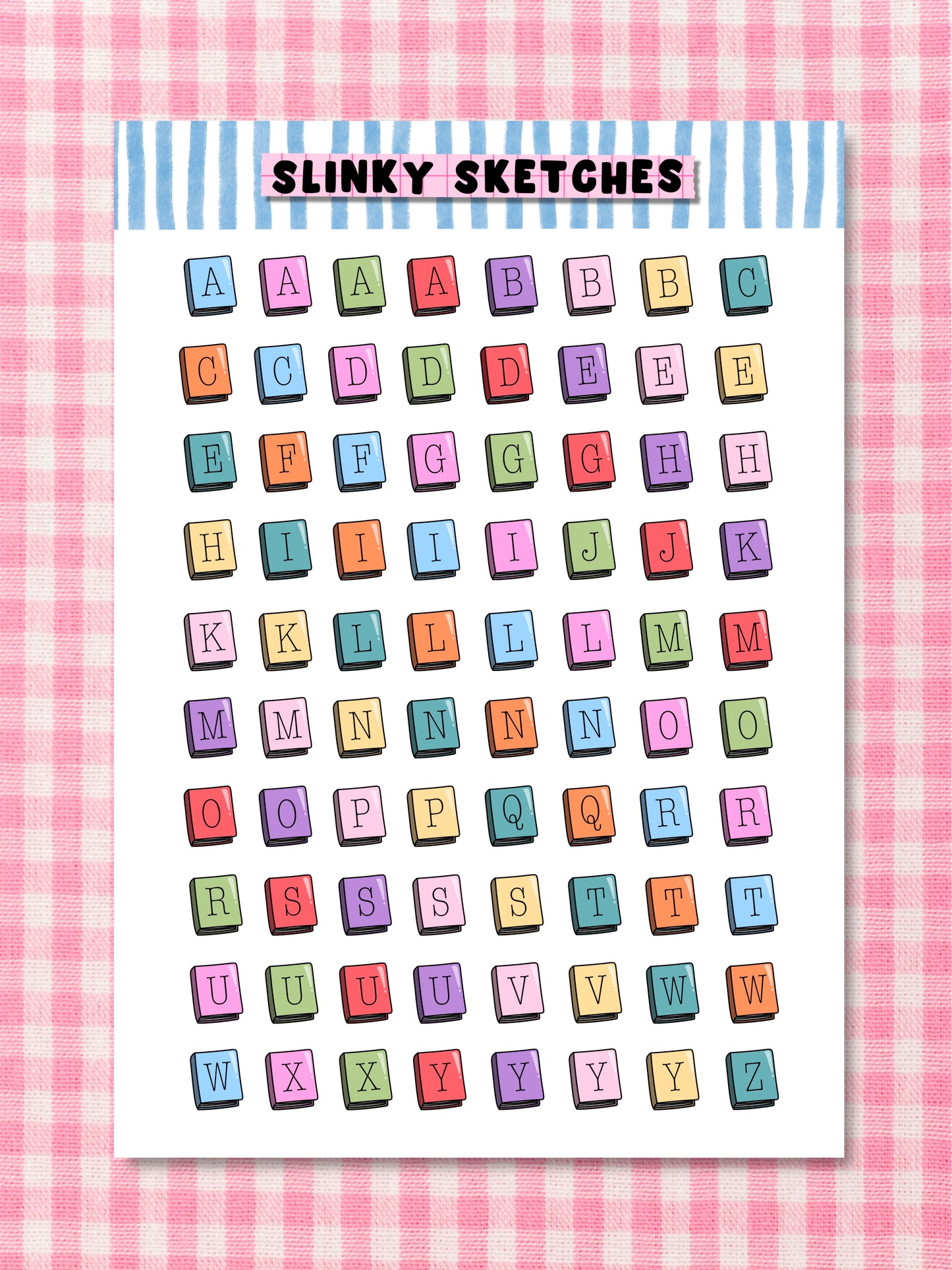 A5 Books Lettering Sticker Sheet