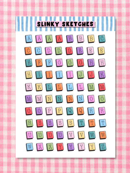A5 Books Lettering Sticker Sheet