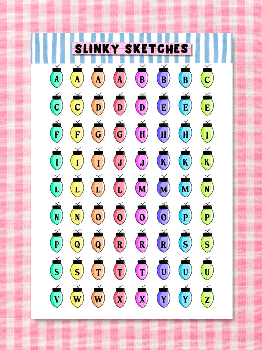 A5 Fairy Lights Lettering Sticker Sheet