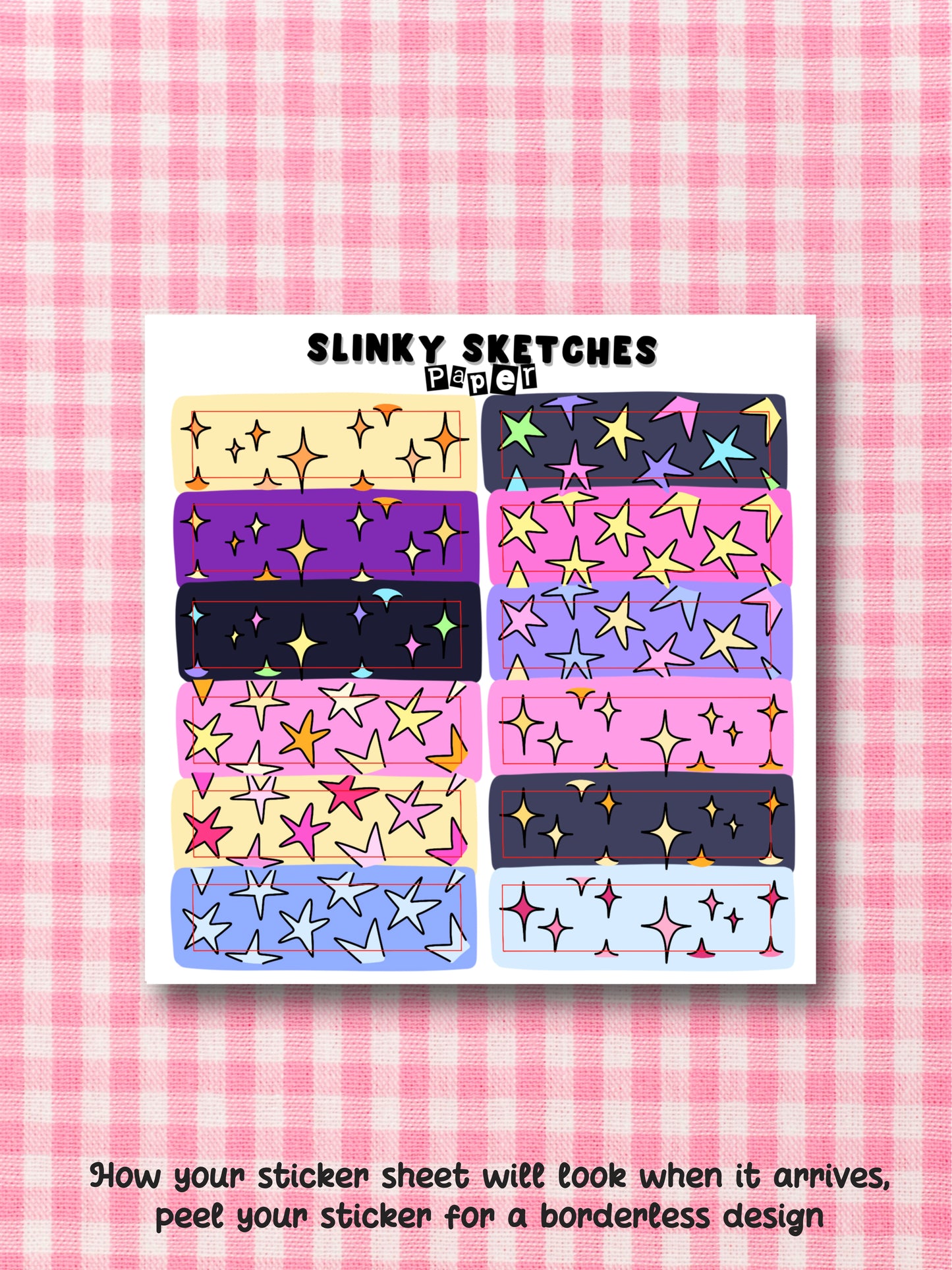 9cmx9cm Paper Tape Stars Sticker Sheet