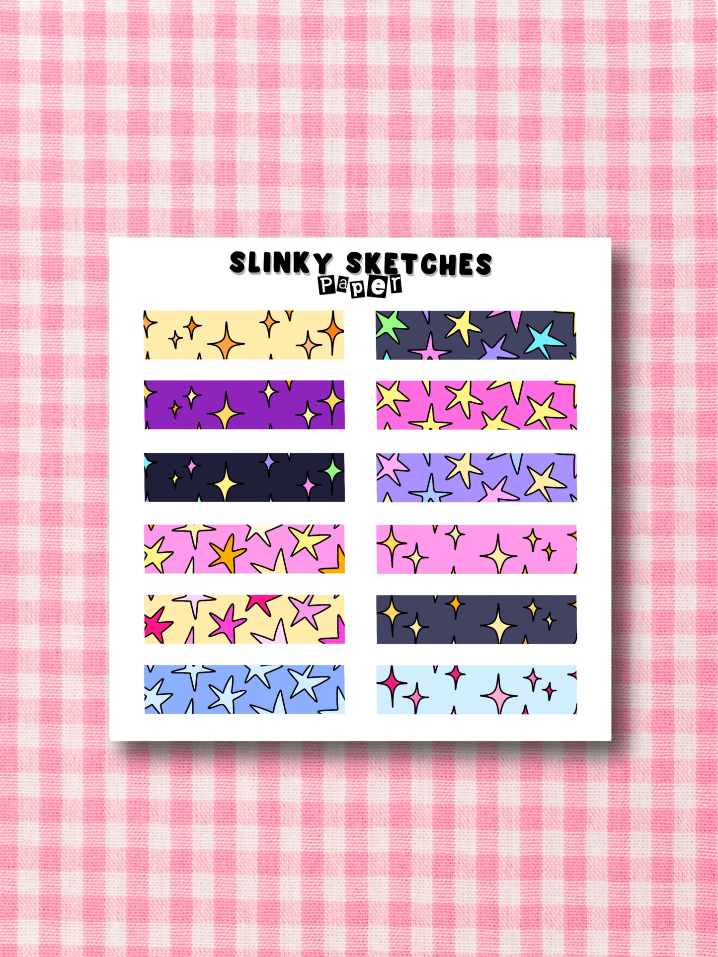 9cmx9cm Paper Tape Stars Sticker Sheet