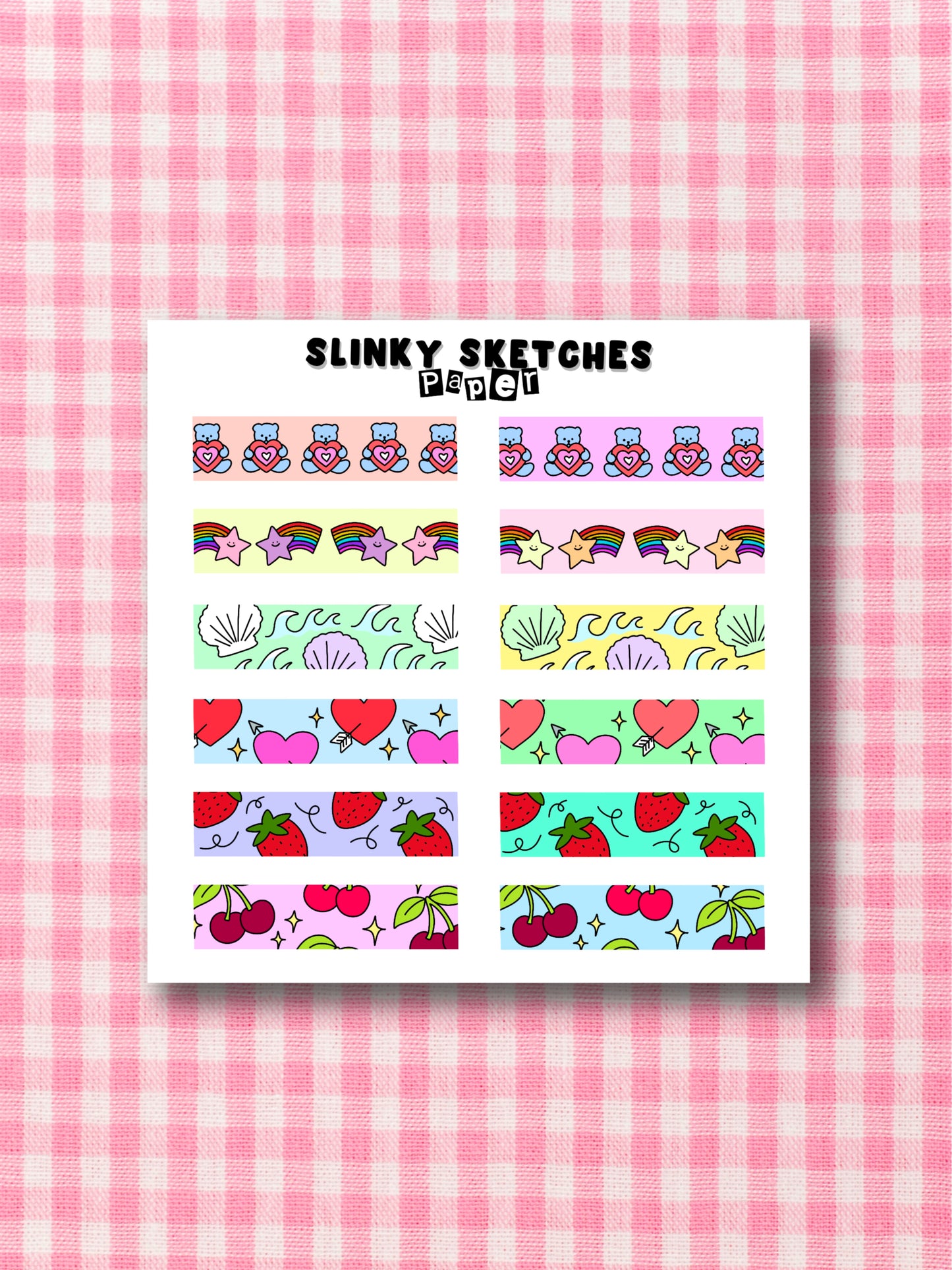 9cmx9cm Paper Tape Doodle Sticker Sheet