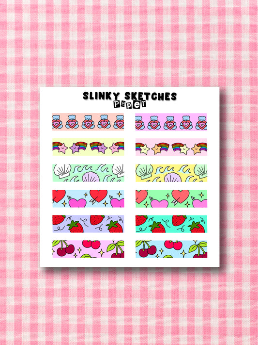 9cmx9cm Paper Tape Doodle Sticker Sheet