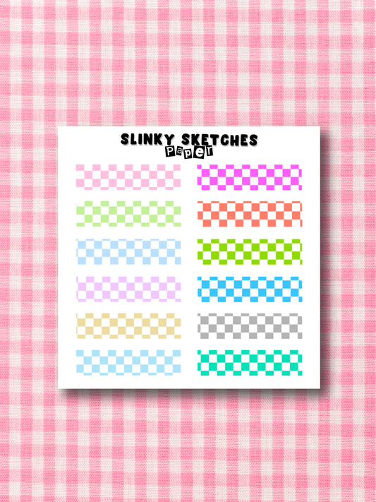 9cmx9cm Paper Tape Checkerboard Sticker Sheet