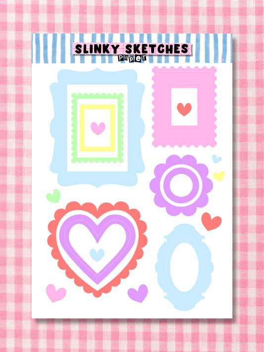 A5 Paper Pastel Frame Sticker Sheet