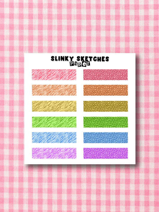 9cmx9cm Paper Tape Animal Print Sticker Sheet