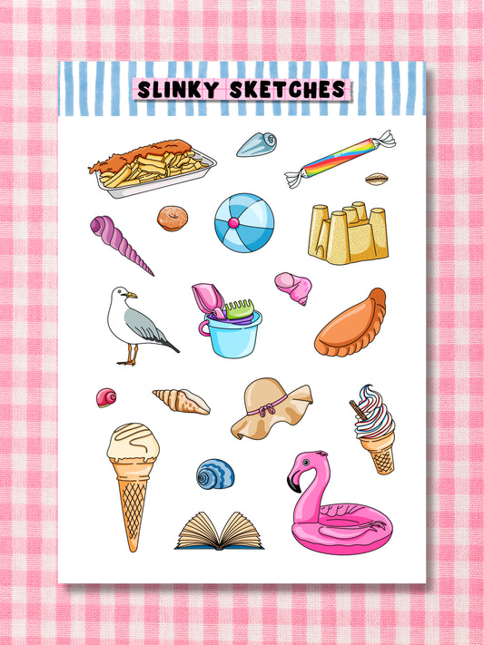 Beach A6 Sticker Sheet