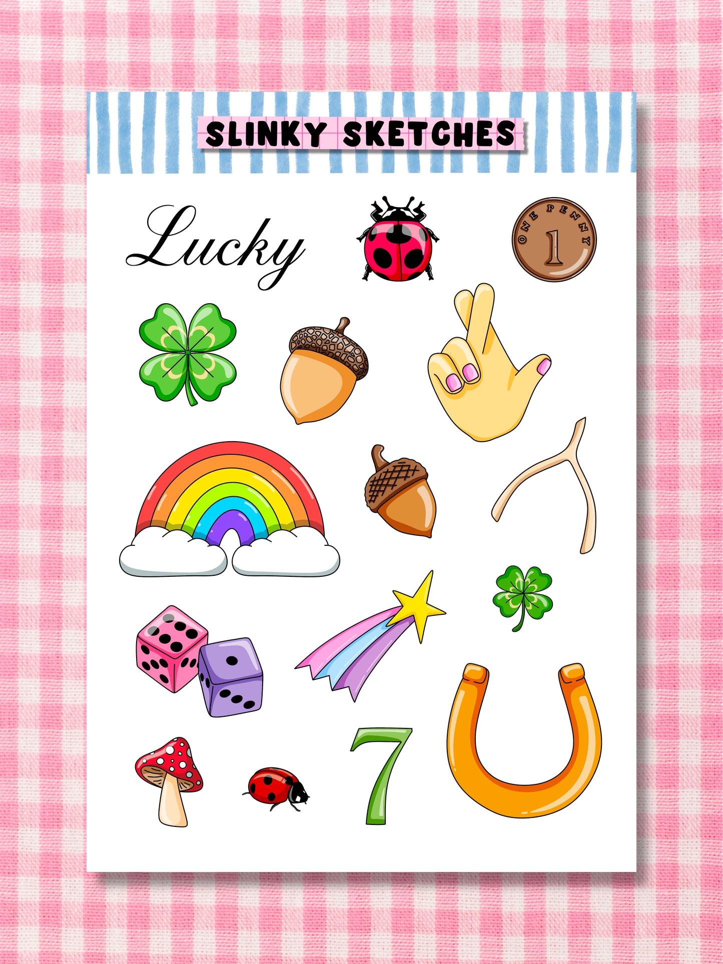 Lucky A6 Sticker Sheet