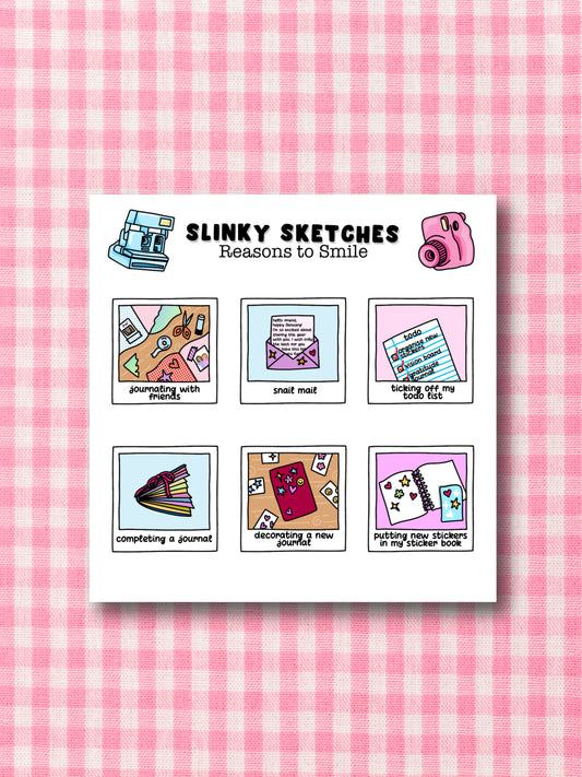 9cmx9cm Smile Sticker Sheet
