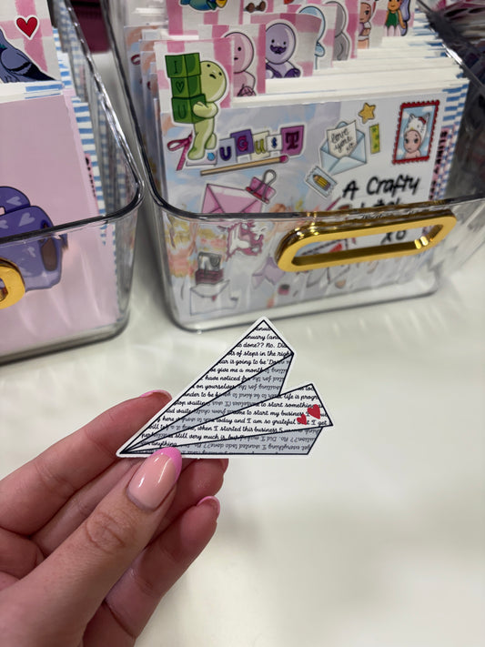 Paper Plan Die Cut Sticker