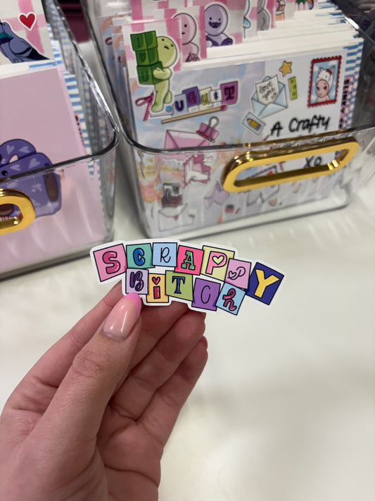 Scrappy B Die Cut Sticker